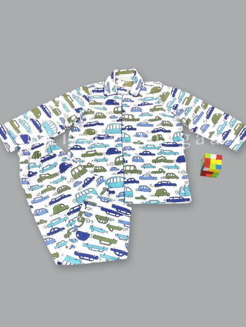 Racing Car Print Night Suit for Boys