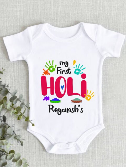 My First Holi Onesie, Baby Romper, Infant Bodysuit