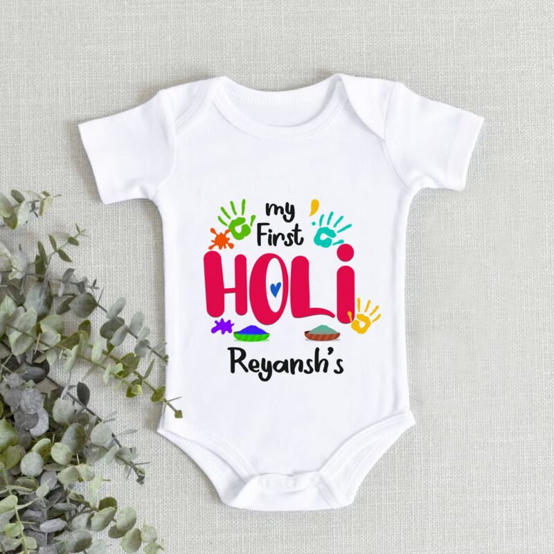 My First Holi Onesie, Baby Romper, Infant Bodysuit