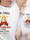 Customized Our First Father's Day Matching T-Shirt Set