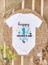 First 1st Fathers Day Onesie for baby Girl and boy