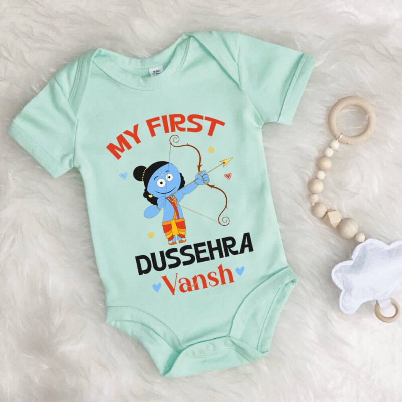 Custom baby onesie Happy Dussehra outfit for boy and girl
