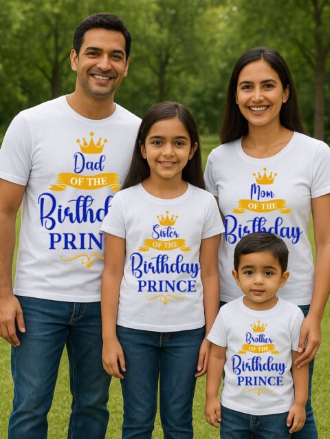 Daddy Mommy of Birthday Prince First Birthday Matching Family T-Shirt