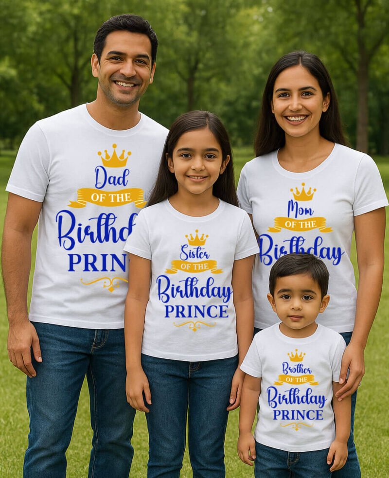 Daddy Mommy of Birthday Prince First Birthday Matching Family T-Shirt