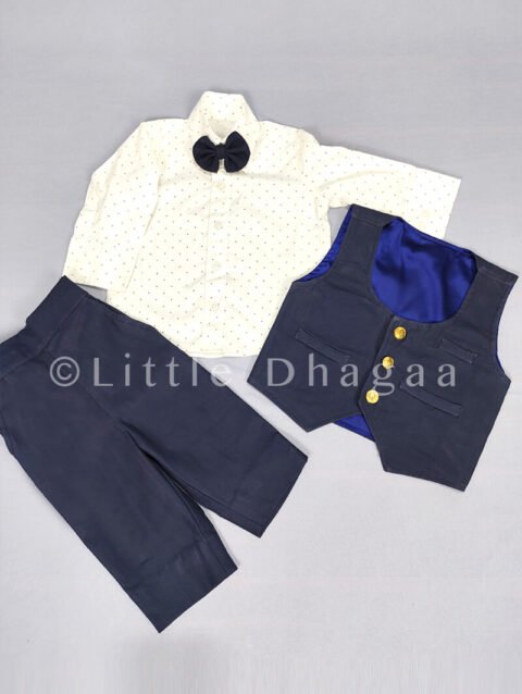 Navy blue baby boy partywear outfit