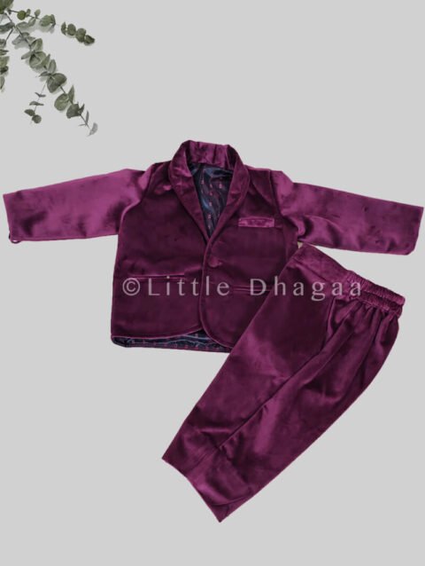 buy velvet blazer set for little champ
