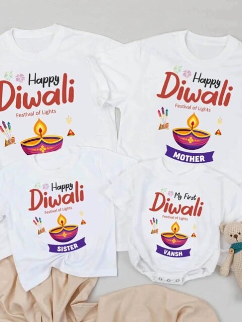 Buy Online Diwali Matching Family T-shirt
