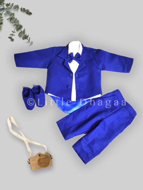 Royal blue baby boy tail coat suit, First birthday, Wedding Suit