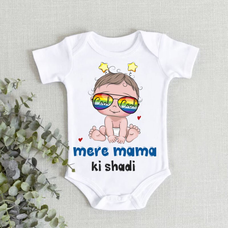 mere mama ki shaadi baby romper tshirt