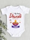 Personalized My First Diwali romper with baby name