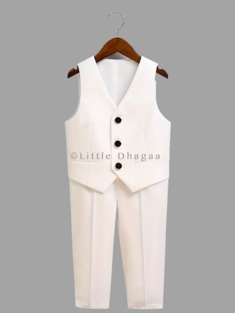 Toddler Boys White Tuxedo Suit 1–10 Years – Wedding Party Wear