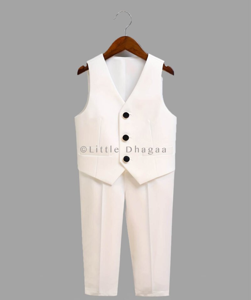 Toddler Boys White Tuxedo Suit 1–10 Years – Wedding Party Wear