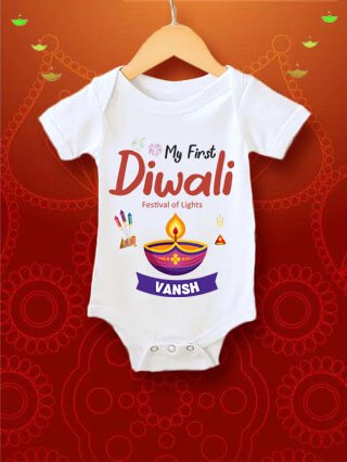 Diwali Baby Onesie, First Diwali Romper Bodysuit