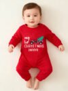 Car & Tree design Baby's First Christmas Jumpsuit Outfit