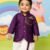 Baby Boy Purple Dhoti Kurta Set with Aari Embroidery, Raw Silk Traditional Outfit