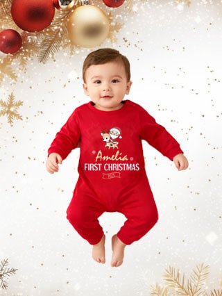 Christmas Baby Outfit, christmas Jumpsuit, First christmas Newborn Onesie