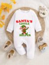 Santas Little Helper Christmas Jumpsuit, Customized Baby Christmas Romper