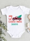 Personalized First Christmas Onesie, My First Christmas Bodysuit, Romper