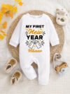 My First 1st New Year Jumpsuit for Newborn Baby Boys Girls