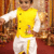 Baby Boy Yellow Dhoti Kurta Set with Elephant Embroidered Jacket Online