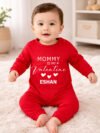 Custom Mommy is My Valentine Newborn Baby Jumpsuit Outfit