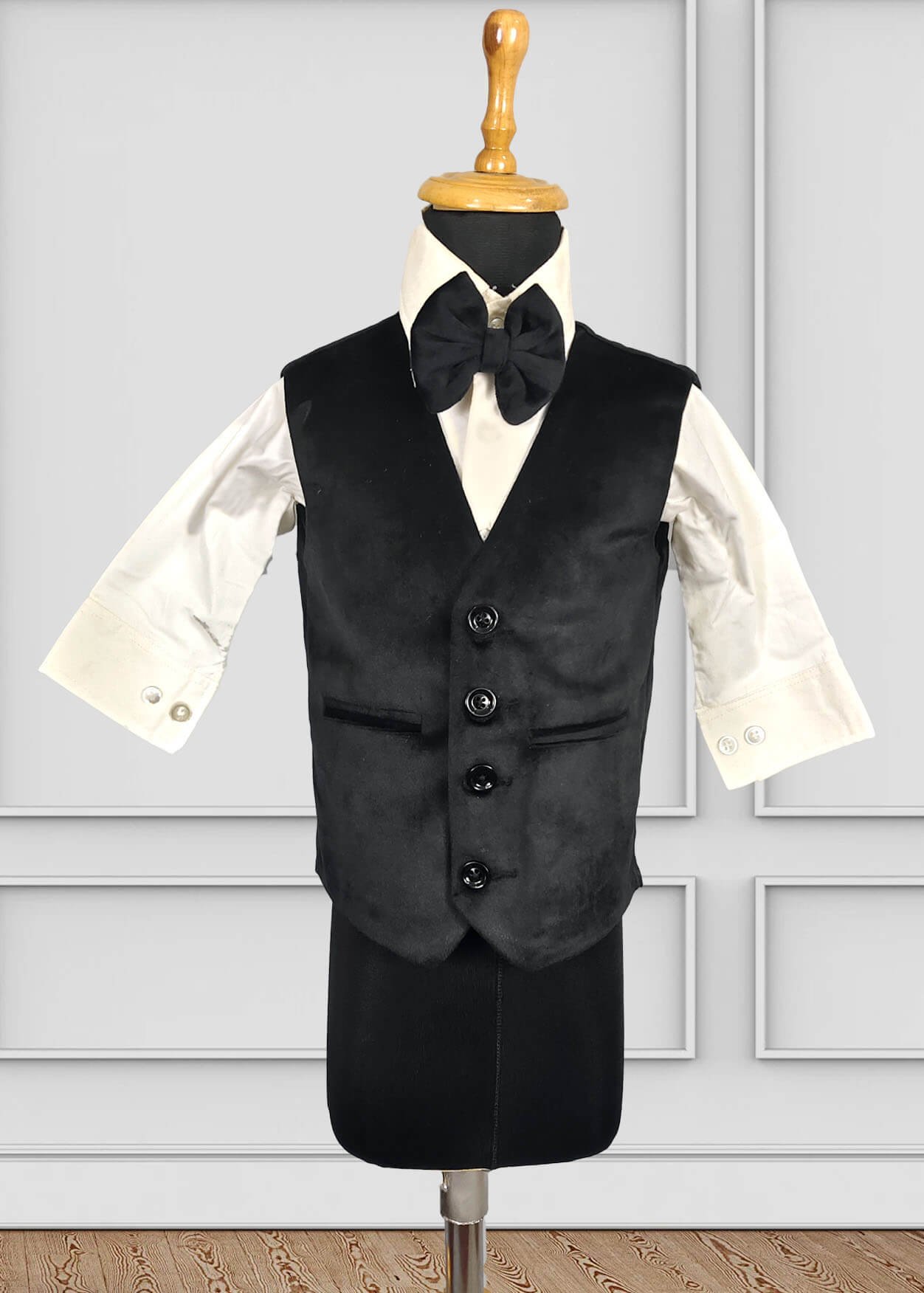 Black Velvet Baby Boy Cake Smash Birthday Outfit with Personalized name Initials