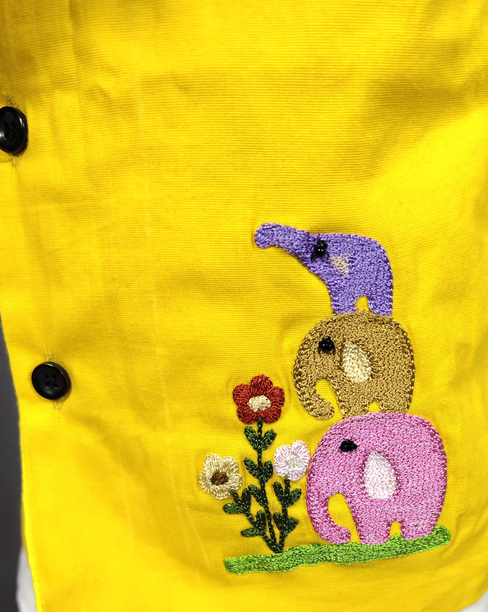 Baby Boy Dhoti Kurta Set with Elephant Embroidered Jacket - Image 2