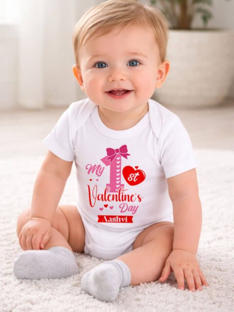 Personalized My First Valentine baby Onesie Online