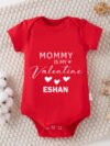 Mommy is My Valentine Onesie, Red Valentine Newborn Baby Romper