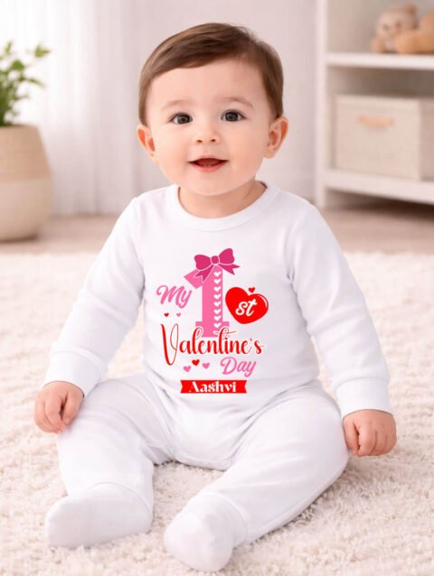 My First Valentine’s Baby Boy Girl Jumpsuit, Custom Valentine Romper