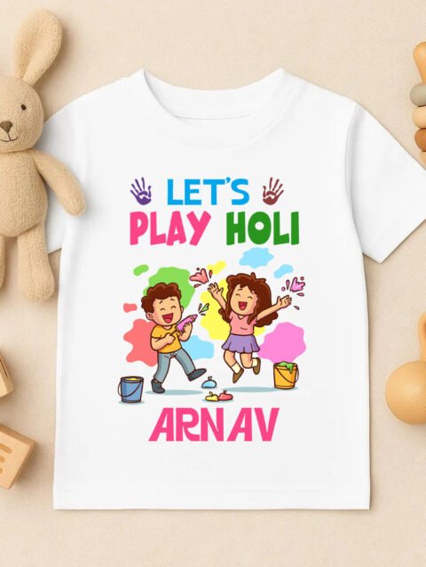 Buy Let's Play Holi Kids' T-Shirt Online