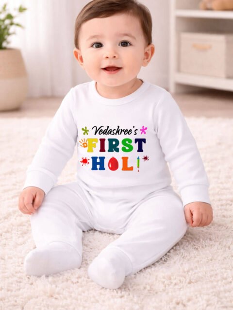 My First Holi Baby Jumpsuit, Holi kids Tshirt