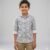 Boys Grey Abstract Print Cotton Shirt, Kids Casual Shirt Outfit