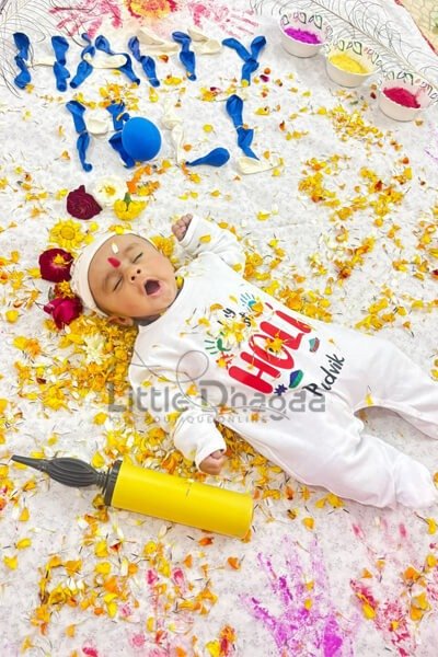 Customized Holi Romper For Baby Boy
