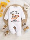 Cute Sloth Mom & Baby Personalized Baby Jumpsuit, First Mother’s Day Outfit