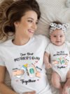 custom name Our First Mother’s Day Mom T-Shirt, Baby Romper online