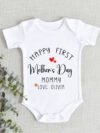 Custom Happy First Mothers Day Baby Onesie, Baby Bodysut, Romper