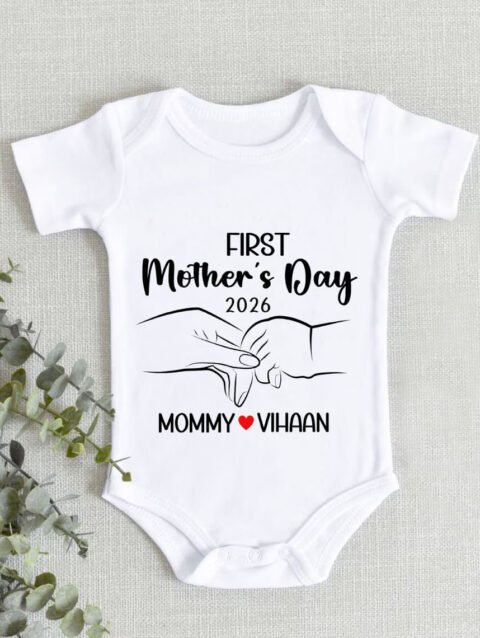 Happy First Mother's Day Personalized Bodysuit, Onesie