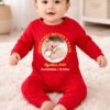 red first mothers day baby jumpsuit