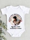Happy First Father's Day Custom Photo Baby Romper Onesie