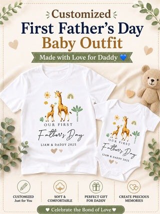 Personalised First Fathers Day Baby Outfit, Onesie online