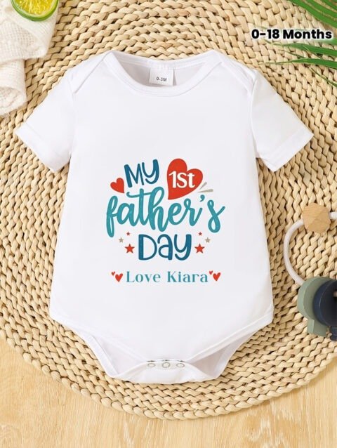 Customized First Father's Day Baby Onesie Romper