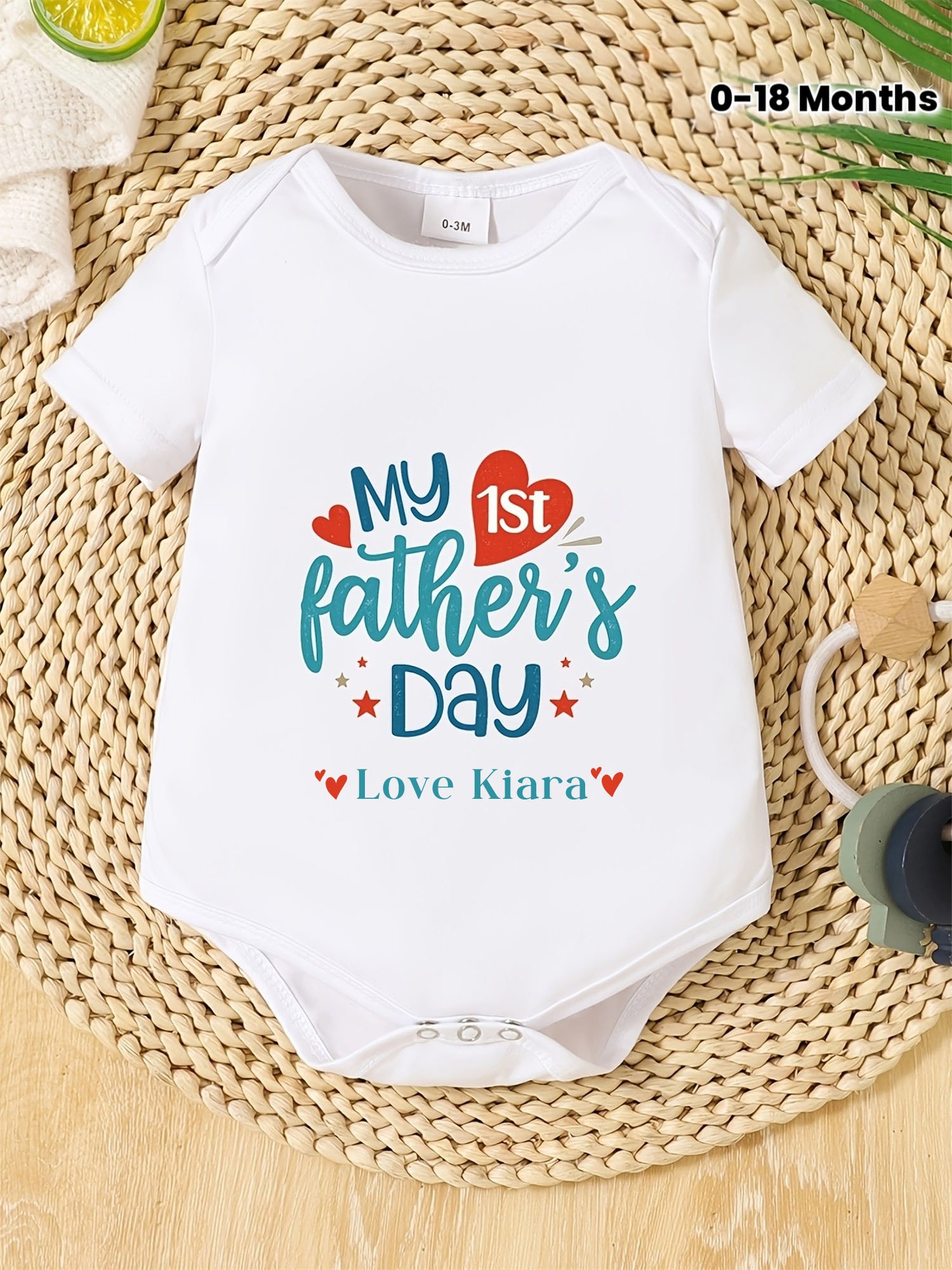 Customized First Father's Day Baby Onesie Romper