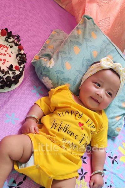 First Mother’s Day baby outfit customer review image with happy feedback