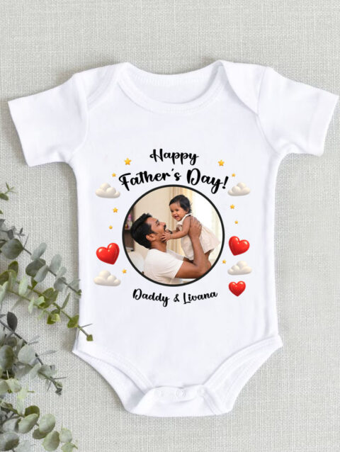 Happy Father's Day Customize Photo Baby Romper