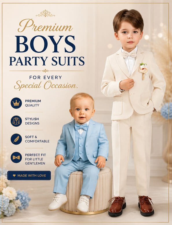 Premium Boys Party Suits for Weddings, Birthdays & Special Occasions