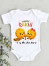 Personalized First Rakhi Onesie, Cotton Infant Rakhi Outfit, Tshirt