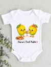 Custom Rakhi Baby Onesie, Cute Mango First Rakhi Dress, Infant Festival Outfit