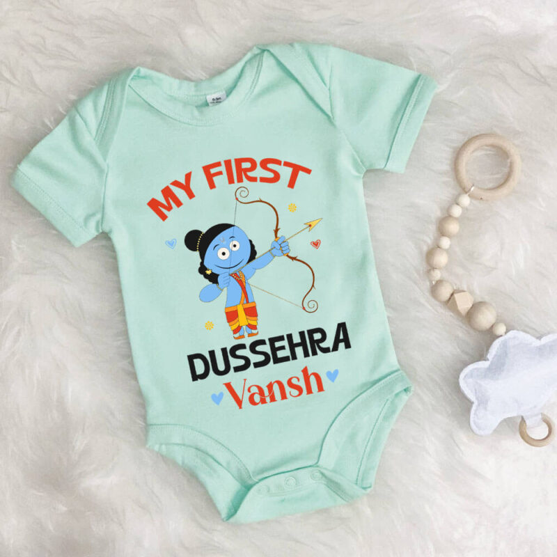 Custom baby onesie Happy Dussehra outfit for boy and girl