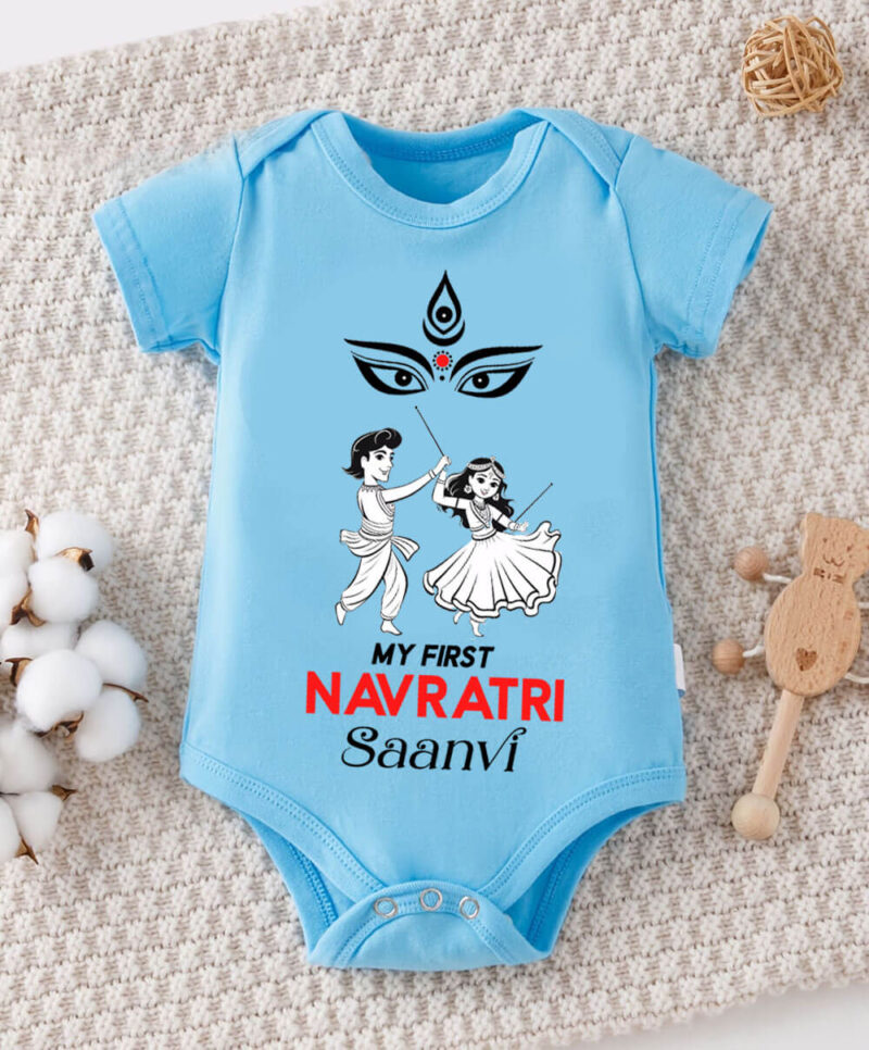 Baby girl Navratri outfit personalized cotton onesie romper